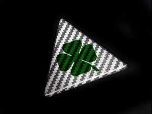 Alfa Romeo Giulia Quadrifoglio (QV) Badge - White Candy Carbon Fiber